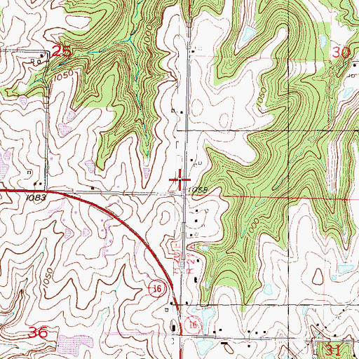 Topographic Map of Hazel Ridge School (historical), KS