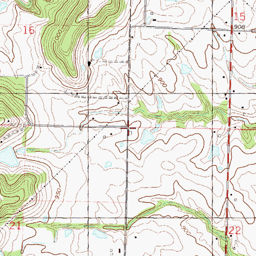 Topographic Map of Elmwood School, KS