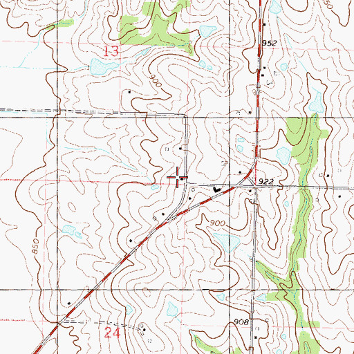 Topographic Map of Mayginnis School (historical), KS