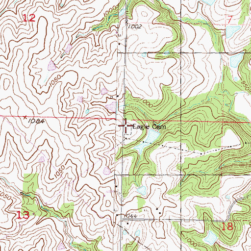 Topographic Map of Eagle Cemetery, KS