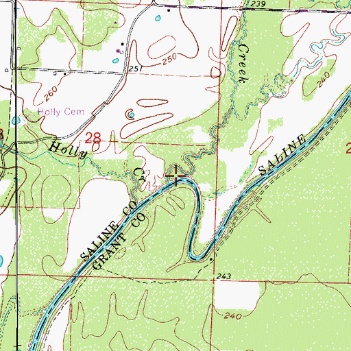 Topographic Map of Clift Creek, AR