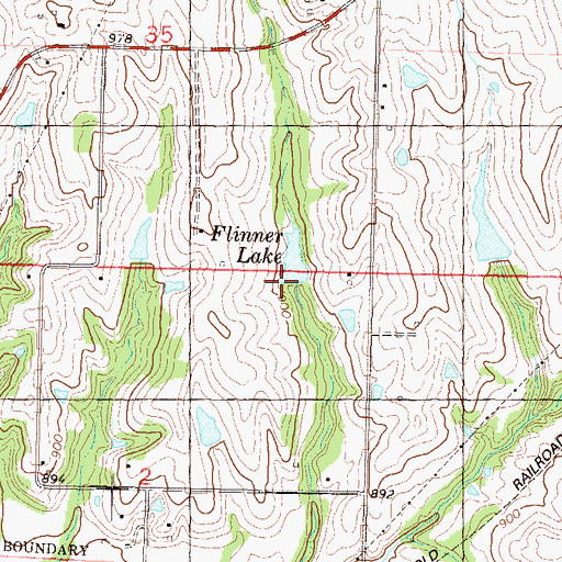 Topographic Map of Flinner Lake, KS