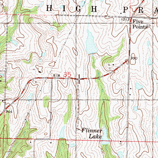 Topographic Map of Skaggs School, KS