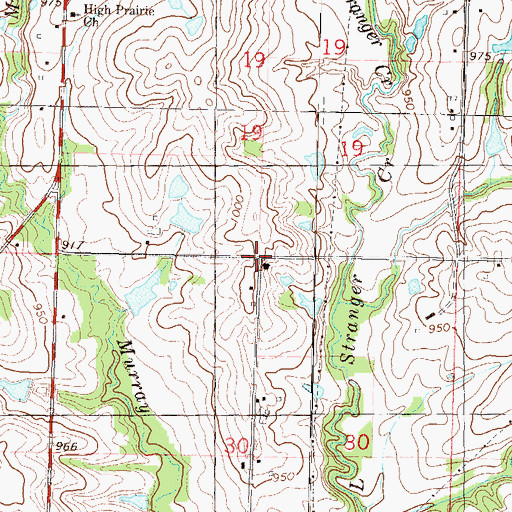 Topographic Map of Central School, KS