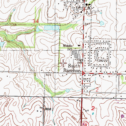 Topographic Map of Township of Fairmount, KS
