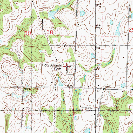 Topographic Map of Holy Angels Cemetery, KS