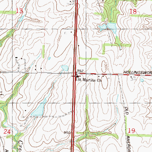 Topographic Map of Saint Martin Evangelical Lutheran Church, KS
