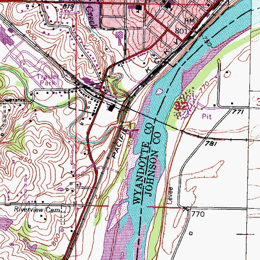 Topographic Map of Wolf Creek, KS