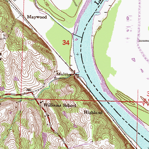 Topographic Map of Little Snell Creek, KS