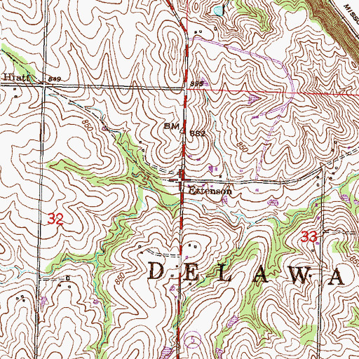 Topographic Map of Ettenson, KS