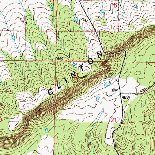 Topographic Map of Clinton Mountain, AR