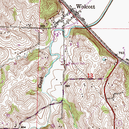 Topographic Map of Walcott School (historical), KS