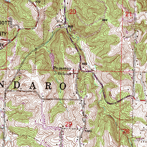 Topographic Map of Pomeroy School (historical), KS