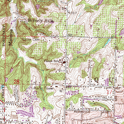 Topographic Map of Vance Elementary School (historical), KS