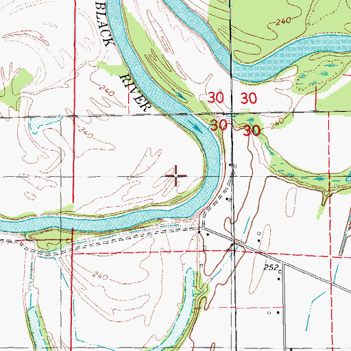 Topographic Map of Clover Bend, AR