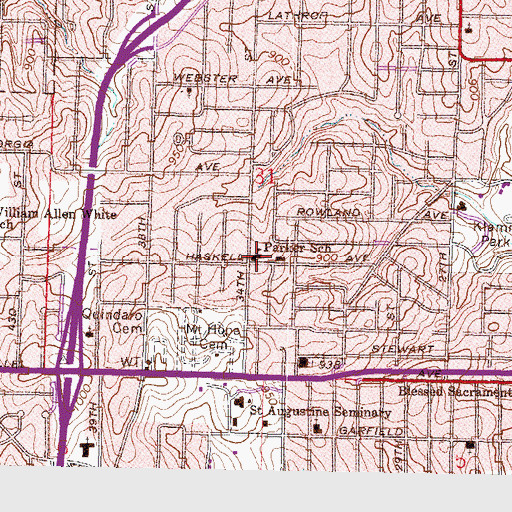 Topographic Map of Maurice Holman Academy of Excellence, KS