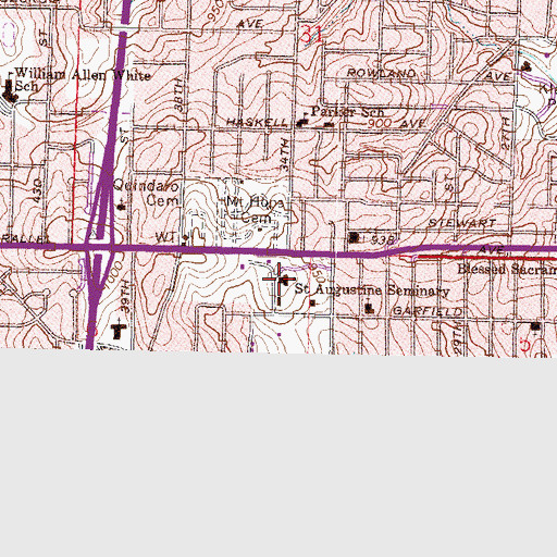 Topographic Map of Saint Augustine Seminary (historical), KS