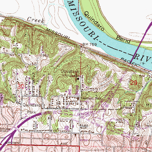 Topographic Map of Douglass Hospital, KS