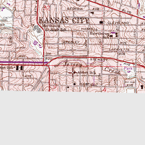 Topographic Map of Abbot School (historical), KS