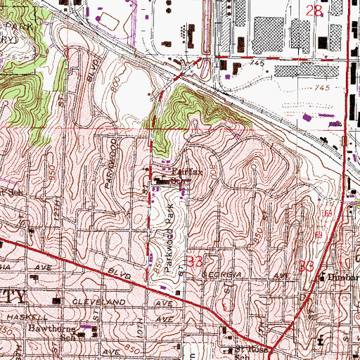 Topographic Map of Fairfax Learning Center, KS