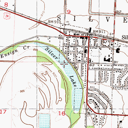 Topographic Map of Silver Lake, KS