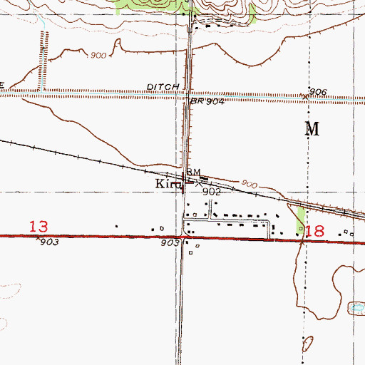 Topographic Map of Kiro, KS