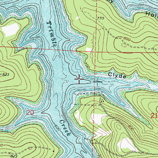 Topographic Map of Clyde Hollow, AR