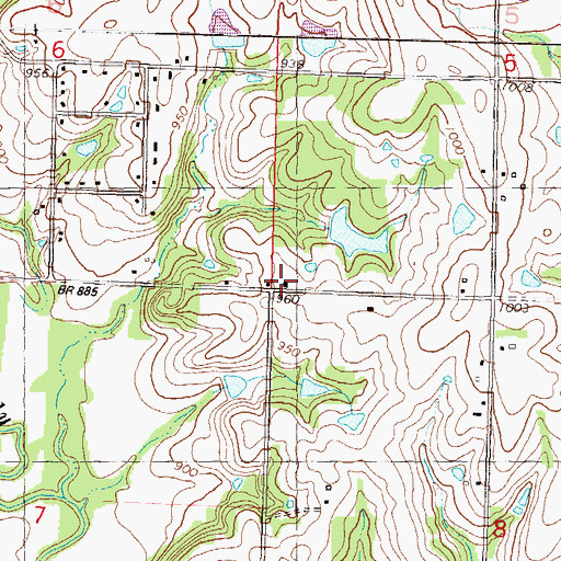 Topographic Map of Mount Hope School, KS