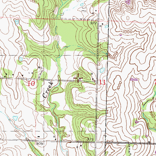 Topographic Map of Prairie Creek School, KS