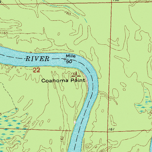 Topographic Map of Coahoma Point, AR