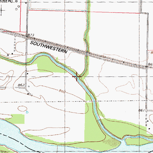 Topographic Map of Elm Creek, KS