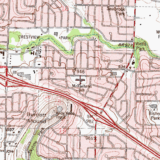 Topographic Map of McEachron Elementary School, KS