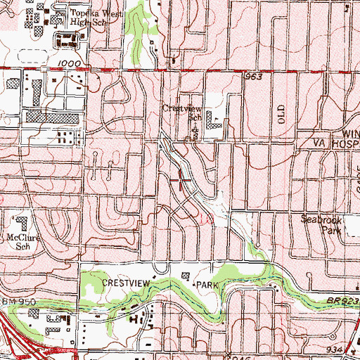 Topographic Map of Edgewater Park, KS