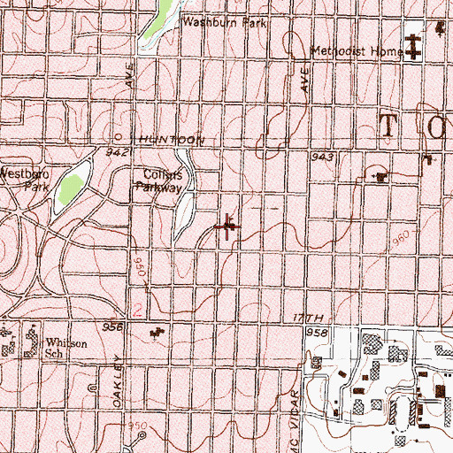 Topographic Map of Randolph Elementary School, KS