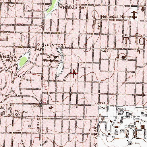 Topographic Map of Randolph Elementary School, KS