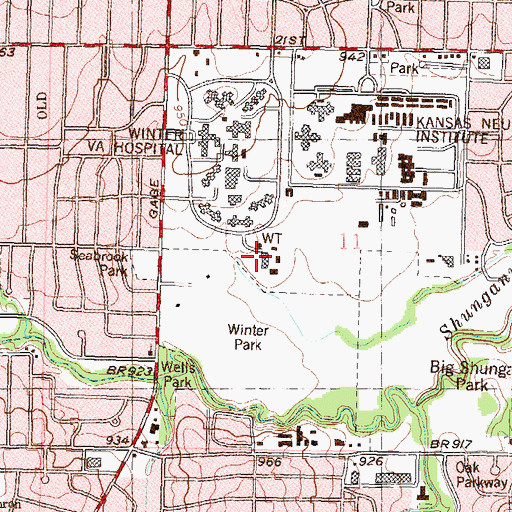 Topographic Map of Winter Veterans Administration Hospital, KS