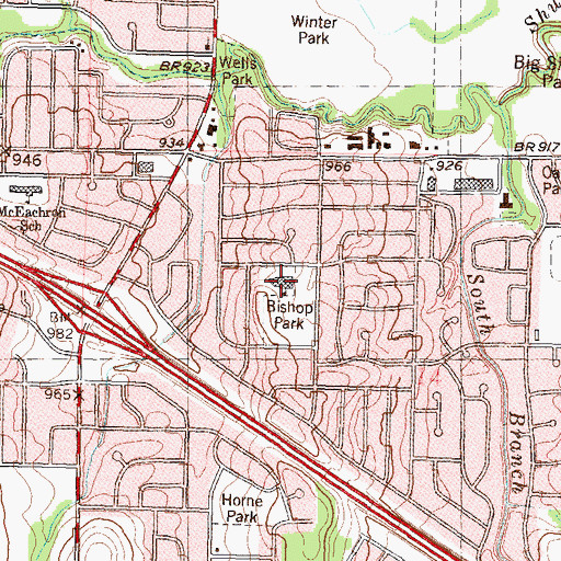 Topographic Map of Maude Bishop Elementary School, KS
