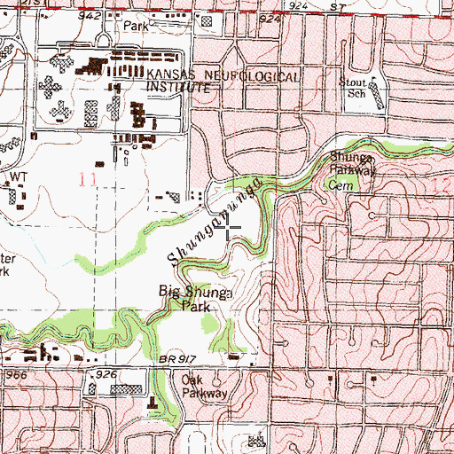 Topographic Map of Big Shunga Park, KS