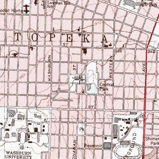 Topographic Map of Robinson Middle School, KS