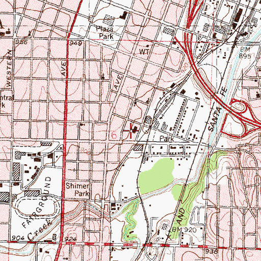 Topographic Map of Monroe School (historical), KS