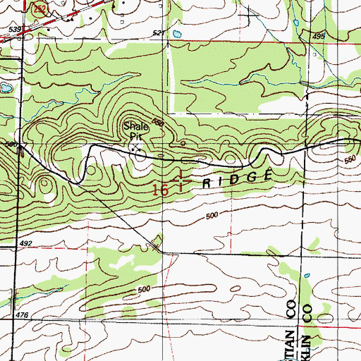 Topographic Map of Coal Ridge, AR