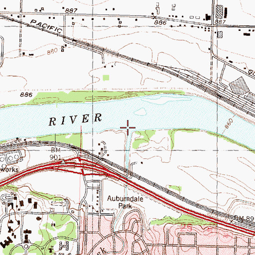 Topographic Map of Ward Creek, KS