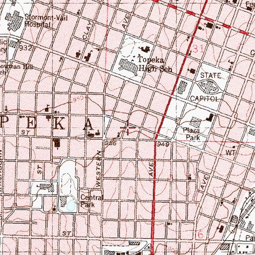 Topographic Map of Polk School (historical), KS