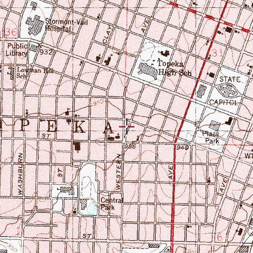 Topographic Map of Holliday Park, KS