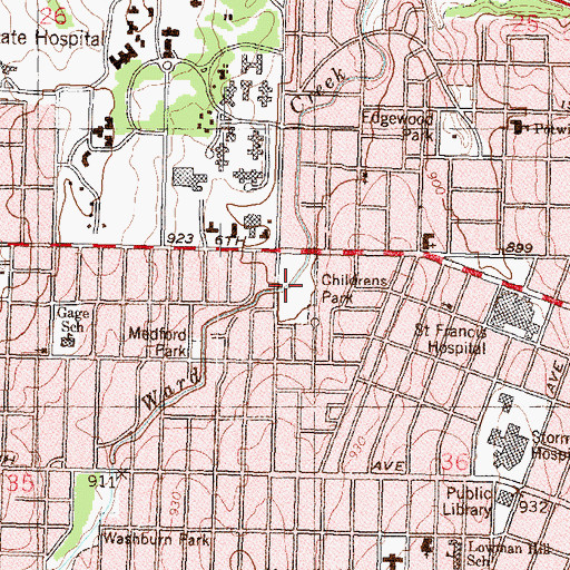 Topographic Map of Childrens Park, KS