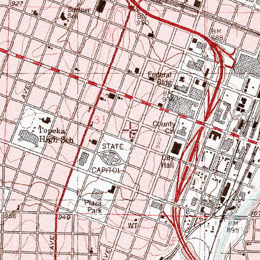 Topographic Map of Mater Dei Catholic School, KS