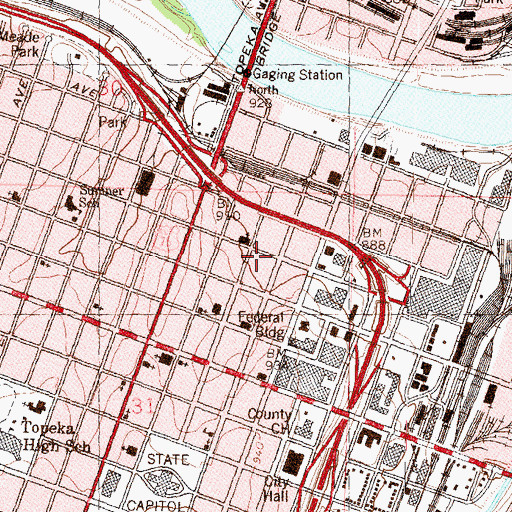 Topographic Map of Saint Joseph School (historical), KS