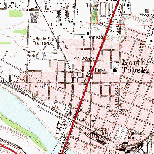 Topographic Map of Grant School (historical), KS