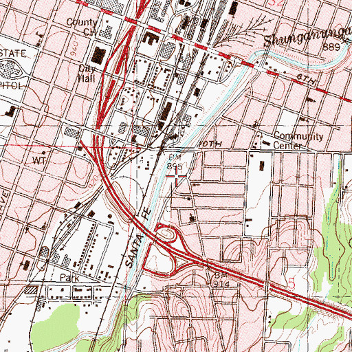 Topographic Map of Washington School (historical), KS