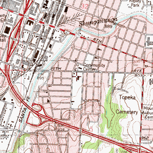 Topographic Map of Parkdale Preschool Center, KS